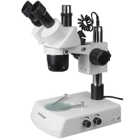 AMSCOPE 20X-40X-80X Trinocular Stereo Microscope With Top & Bottom Lights SW-2T24Z